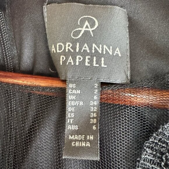 $219 Adrianna Papell Jumpsuit Size 2 Black Sleeveless Lace Sequins Mesh Evening - Picture 5 of 12